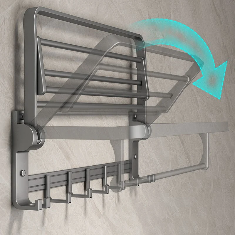 Juego de accesorios de baño de metal gris, juego de accesorios de baño moderno, antioxidante Clearhalo