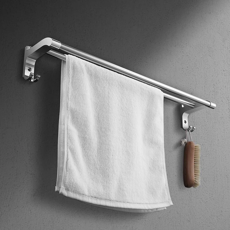 Juego de accesorios de baño de metal, juego de accesorios de baño plateados modernos Clearhalo