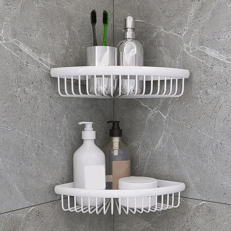 Juego de accesorios de baño de metal mate, estante de baño moderno de 2 piezas Clearhalo
