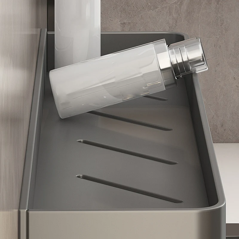 Juego de accesorios de baño de metal mate minimalista Estante de baño moderno Clearhalo