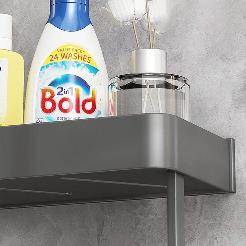 Juego de accesorios de baño de metal mate minimalista Estante de baño moderno Clearhalo