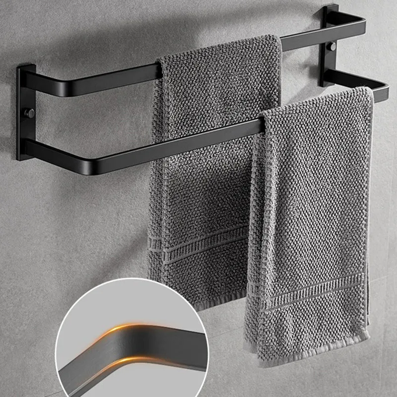 Juego de accesorios de baño de metal moderno, juego de accesorios de baño de 6 piezas Plata Clearhalo