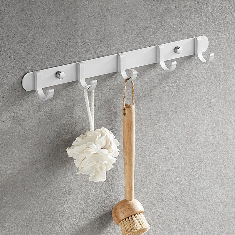 Juego de accesorios de baño de metal moderno, juego de accesorios de baño de 6 piezas Plata Clearhalo