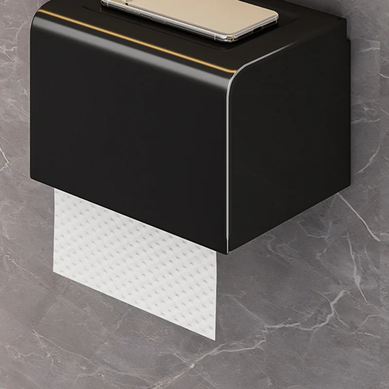 Juego de accesorios de baño de metal negro moderno Juego de accesorios de baño con barra de toalla Clearhalo