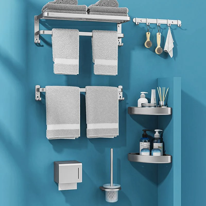 Juego de accesorios de baño Minimalism Grey Barra para toallas de aluminio estilo moderno Clearhalo