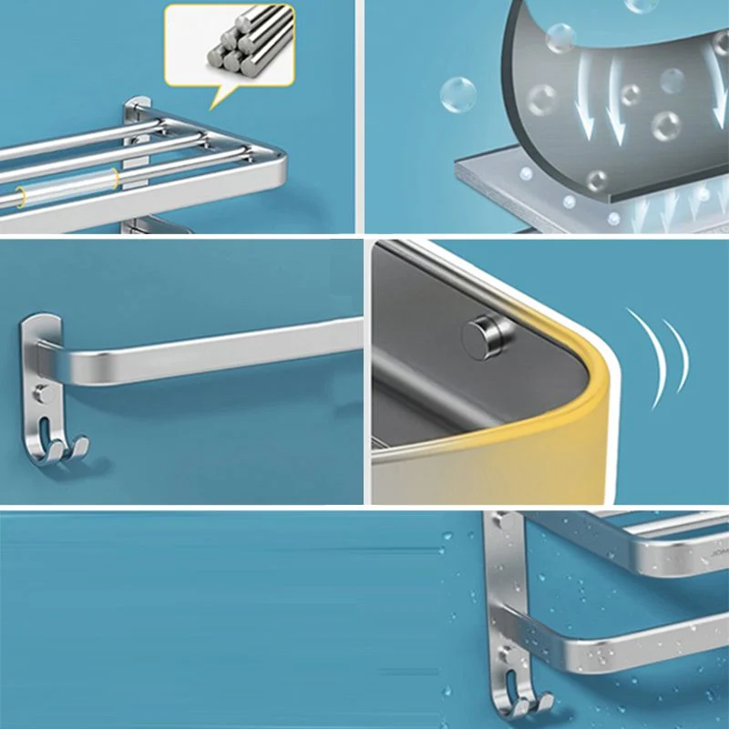 Juego de accesorios de baño Minimalism Grey Barra para toallas de aluminio estilo moderno Clearhalo