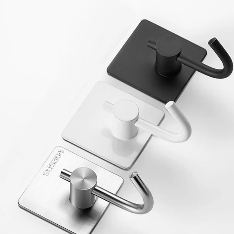 Juego de accesorios de baño minimalista, ganchos para batas de color gris mate moderno Clearhalo