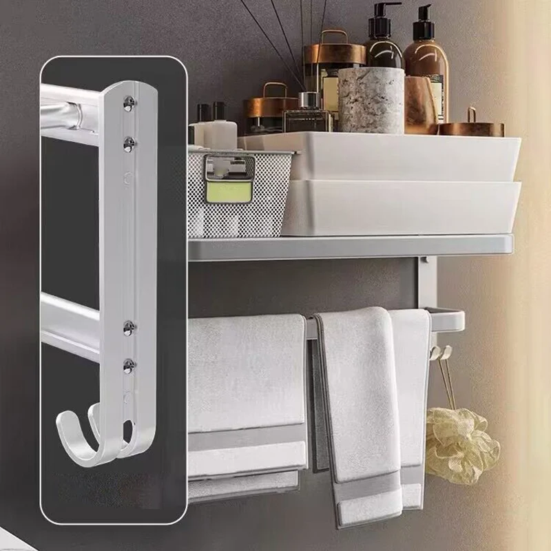 Juego de accesorios de baño minimalista, ganchos para batas/barra para toallas y estante para baño de acero inoxidable Cle...