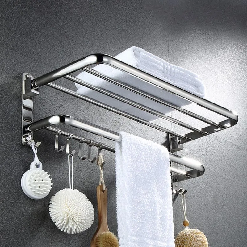 Juego de accesorios de baño moderno Accesorio de baño de metal plateado Clearhalo
