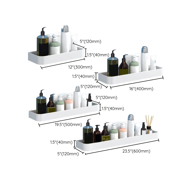 Juego de accesorios de baño moderno, accesorios de baño de 2 piezas, color blanco, estante para baño Clearhalo