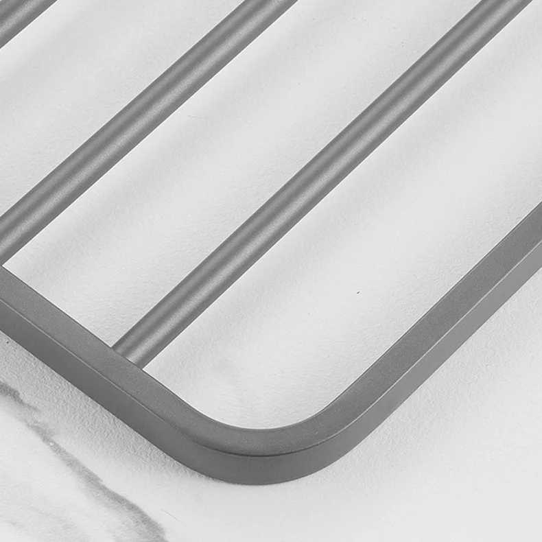 Juego de accesorios de baño moderno en acero inoxidable, ganchos para batas/barra para toallas, color gris mate Clearhalo