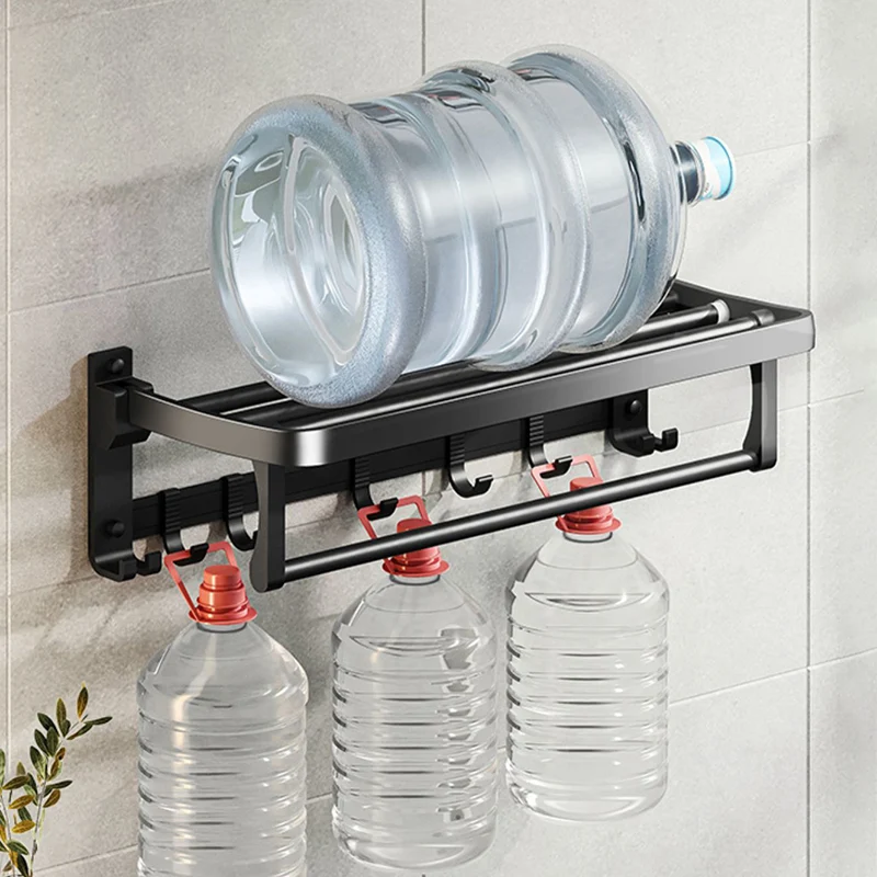 Juego de accesorios de baño moderno de aluminio de 7 piezas, accesorios de baño negros Clearhalo