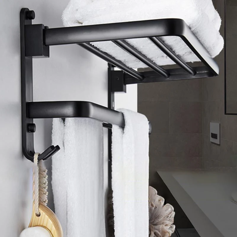 Juego de accesorios de baño moderno, barra de toalla, jabonera negra, juego de accesorios para baño Clearhalo
