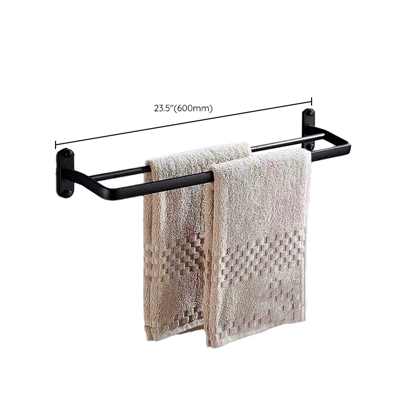 Juego de accesorios de baño moderno, barra de toalla, jabonera negra, juego de accesorios para baño Clearhalo