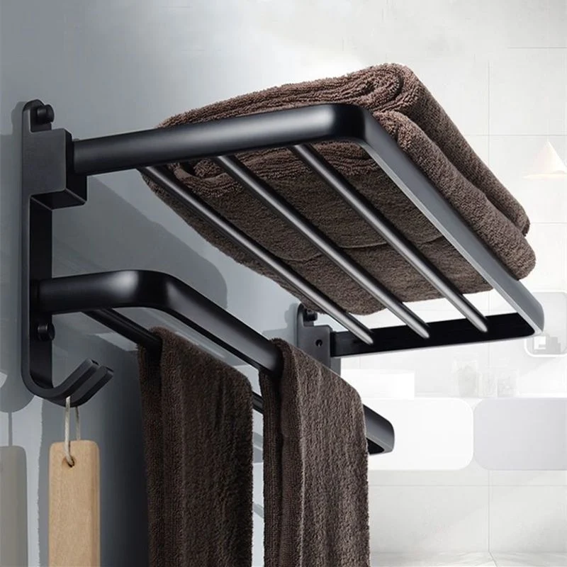 Juego de accesorios de baño moderno, barra de toalla, jabonera negra, juego de accesorios para baño Clearhalo