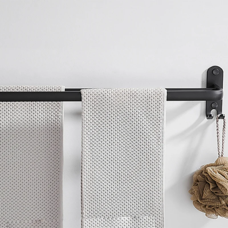 Juego de accesorios de baño moderno, barra de toalla negra, soporte de papel, Kit de accesorios de baño Clearhalo