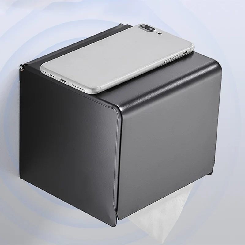 Juego de accesorios de baño moderno, barra de toalla negra, soporte de papel, Kit de accesorios de baño Clearhalo