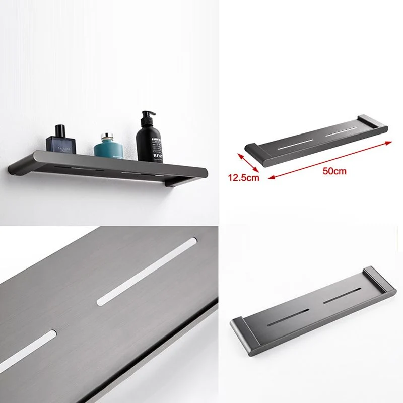 Juego de accesorios de baño moderno, color gris mate, estante para baño, toallero y soporte para papel incluidos Clearhalo