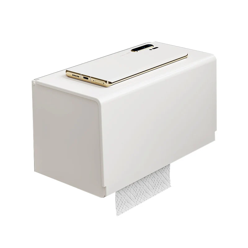 Juego de accesorios de baño moderno con acabado blanco, estante para baño, toallero y ganchos para bata Clearhalo