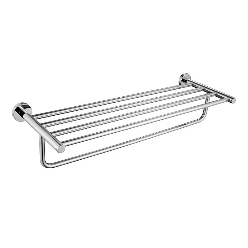 Juego de accesorios de baño moderno de cromo pulido con toallero y soporte para papel Clearhalo
