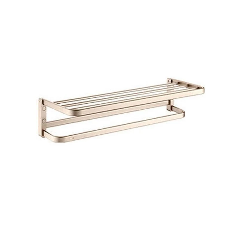 Juego de accesorios de baño moderno dorado, estante de baño de latón pulido/barra para toallas/ganchos para bata Clearhalo