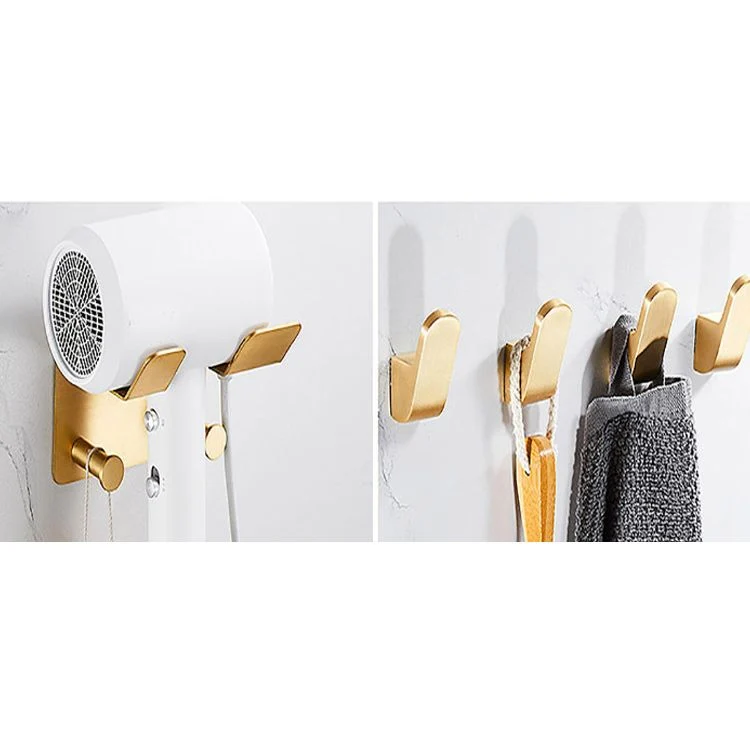 Juego de accesorios de baño moderno dorado de 5 piezas, toallero y soporte para papel de latón cepillado Clearhalo