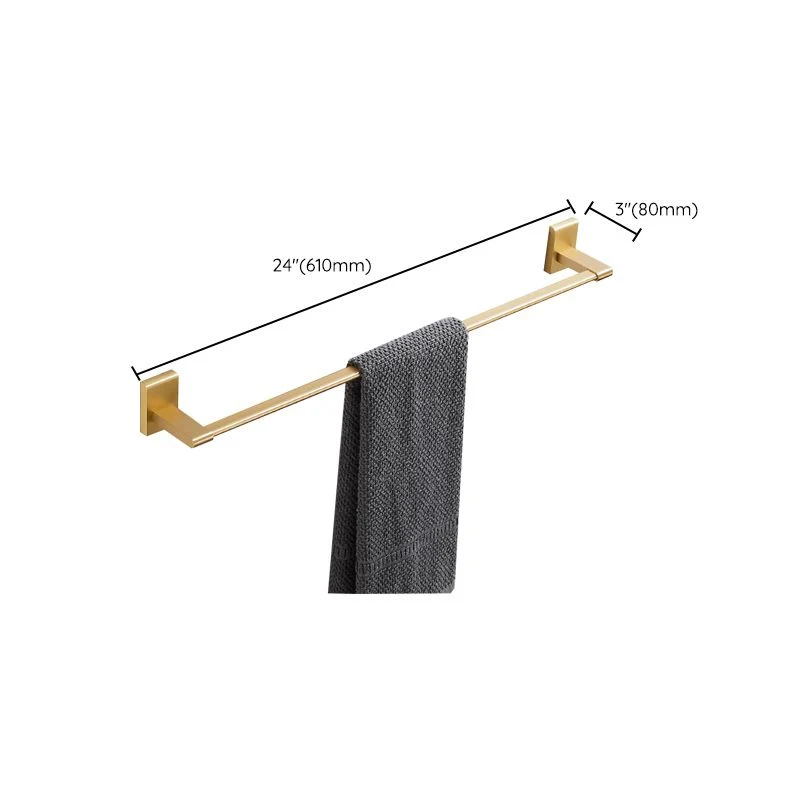Juego de accesorios de baño moderno dorado de 5 piezas, toallero y soporte para papel de latón cepillado Clearhalo