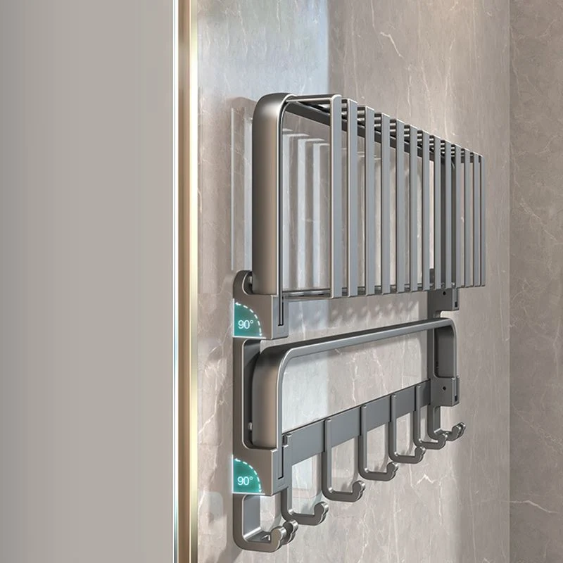 Juego de accesorios de baño moderno, estante de baño gris, soporte de papel, Kit de accesorios de baño Clearhalo