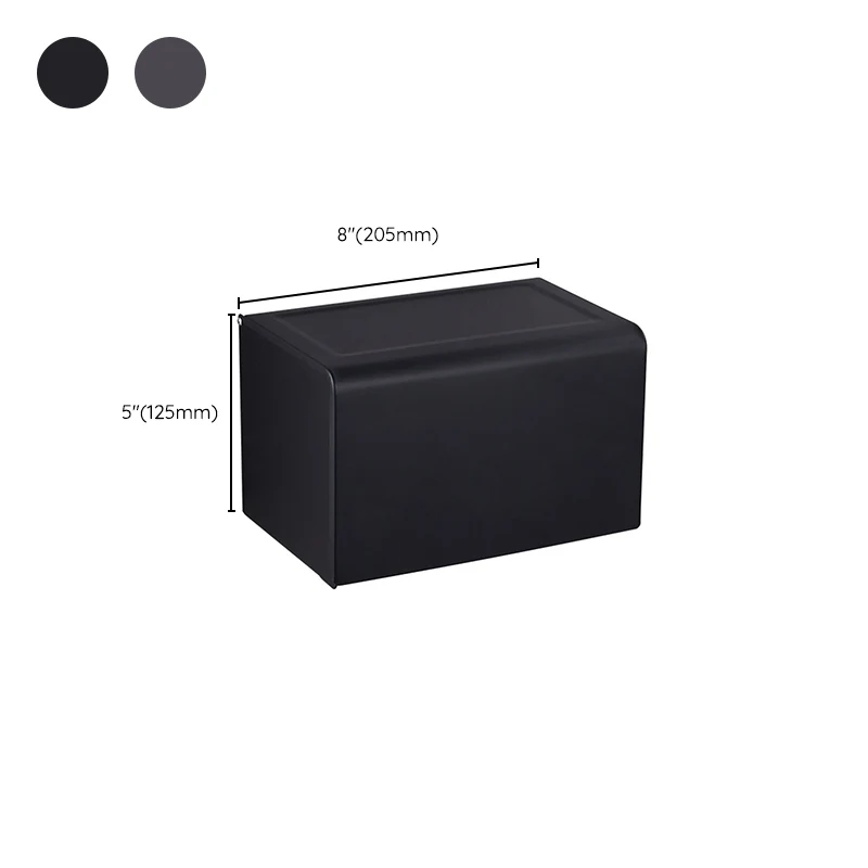 Juego de accesorios de baño moderno, estante de baño/barra para toallas y soporte para papel, color negro mate/gris Clearhalo