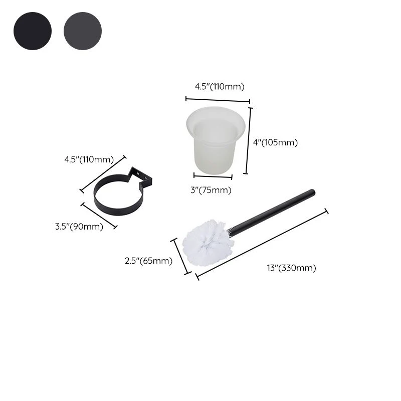 Juego de accesorios de baño moderno, estante de baño/barra para toallas y soporte para papel, color negro mate/gris Clearhalo