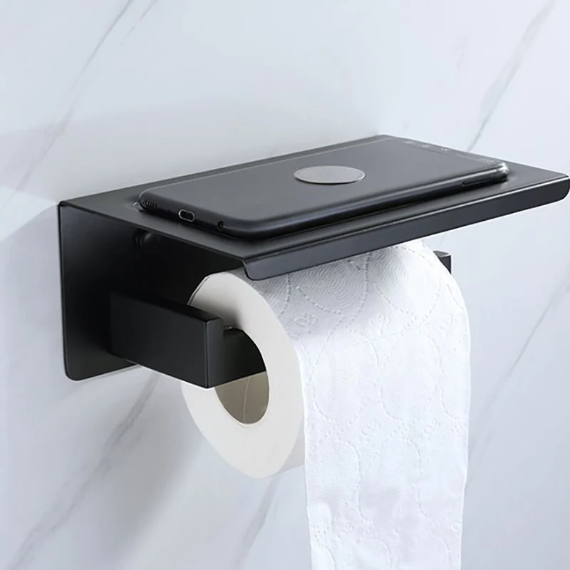 Juego de accesorios de baño moderno, estante para baño, toallero, barra, juego de accesorios de baño negro Clearhalo