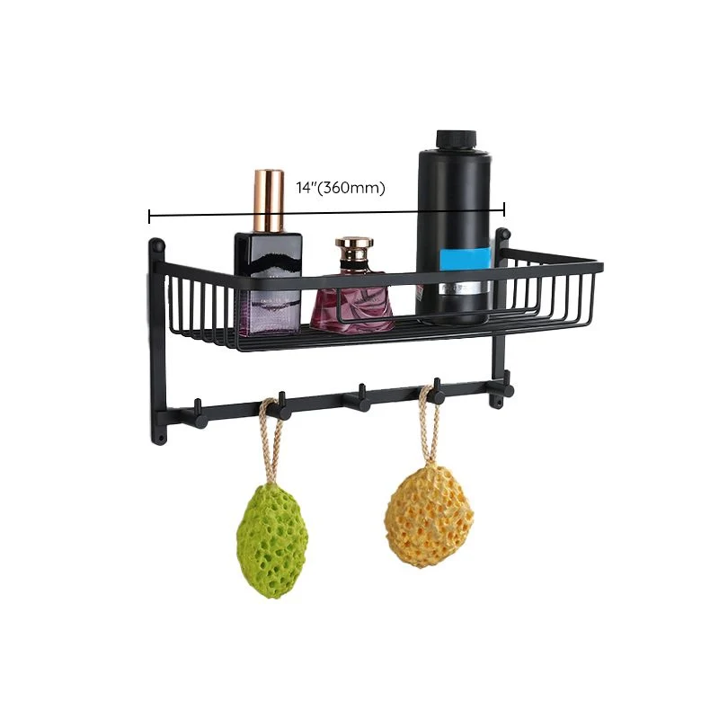 Juego de accesorios de baño moderno, estante para baño, toallero, barra, juego de accesorios de baño negro Clearhalo