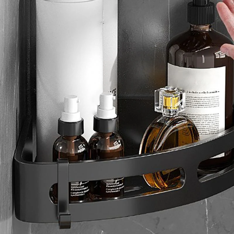 Juego de accesorios de baño moderno, estante para baño, Kit de accesorios de baño plateado/negro Clearhalo