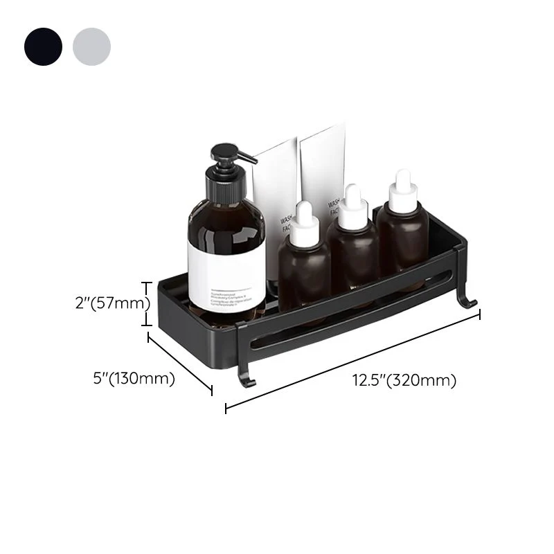 Juego de accesorios de baño moderno, estante para baño, Kit de accesorios de baño plateado/negro Clearhalo