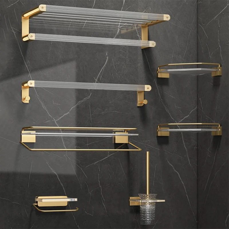 Juego de accesorios de baño moderno, estante para baño, toallero dorado, juego de accesorios para baño Clearhalo