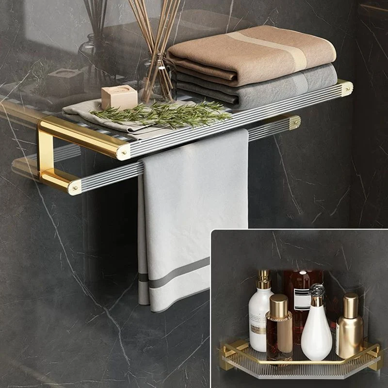 Juego de accesorios de baño moderno, estante para baño, toallero dorado, juego de accesorios para baño Clearhalo
