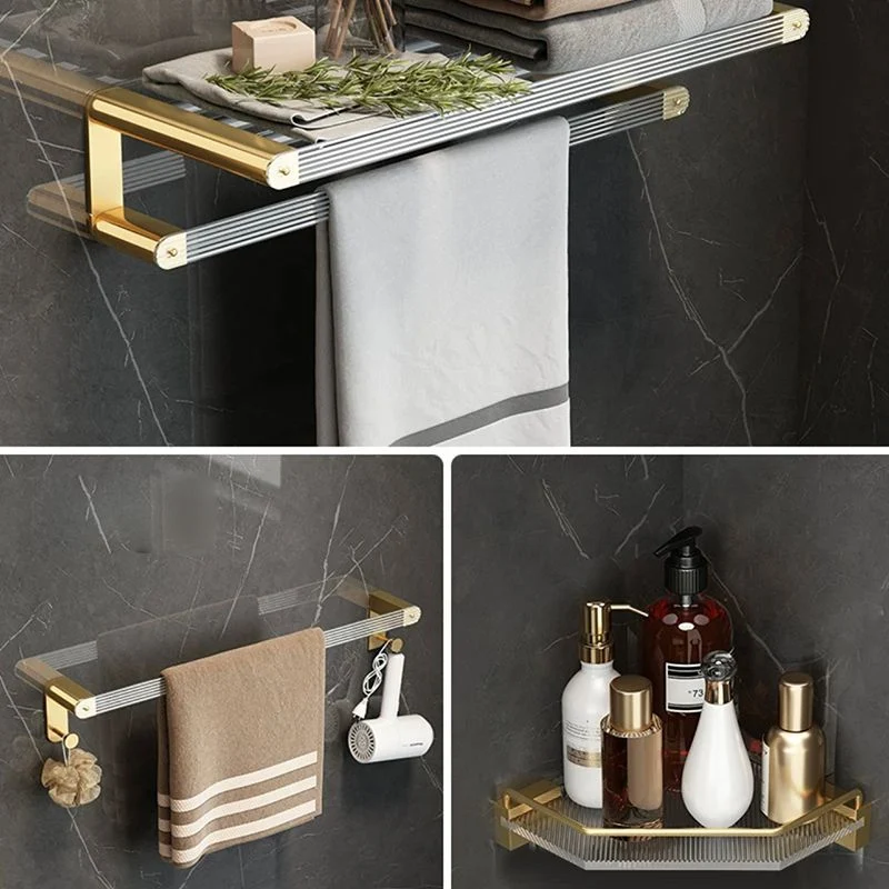Juego de accesorios de baño moderno, estante para baño, toallero dorado, juego de accesorios para baño Clearhalo
