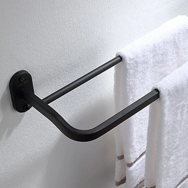 Juego de accesorios de baño moderno, estante para baño, toallero, juego de accesorios de baño negro mate Clearhalo