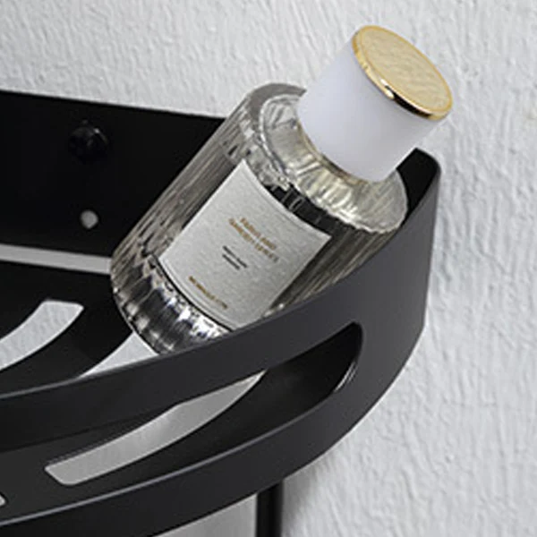 Juego de accesorios de baño moderno, estante para baño, toallero, juego de accesorios de baño negro mate Clearhalo