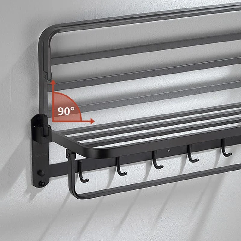 Juego de accesorios de baño moderno, estante para baño, toallero, juego de accesorios de baño negro mate Clearhalo