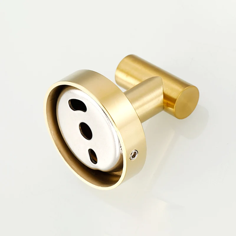 Juego de accesorios de baño moderno, ganchos para batas de metal en cromo pulido/oro Clearhalo