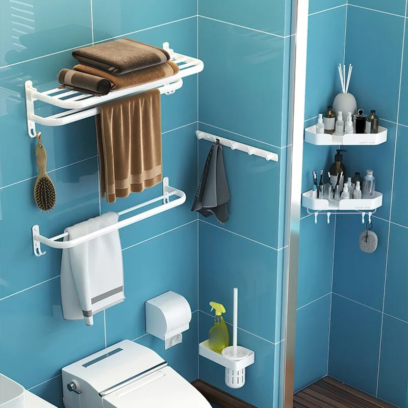 Juego de accesorios de baño moderno, kit de accesorios de baño de metal blanco Clearhalo