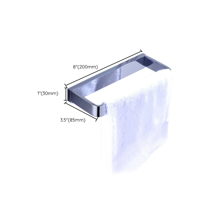 Juego de accesorios de baño moderno de latón cromado con toallero/anillo/portapapeles y gancho para bata Clearhalo