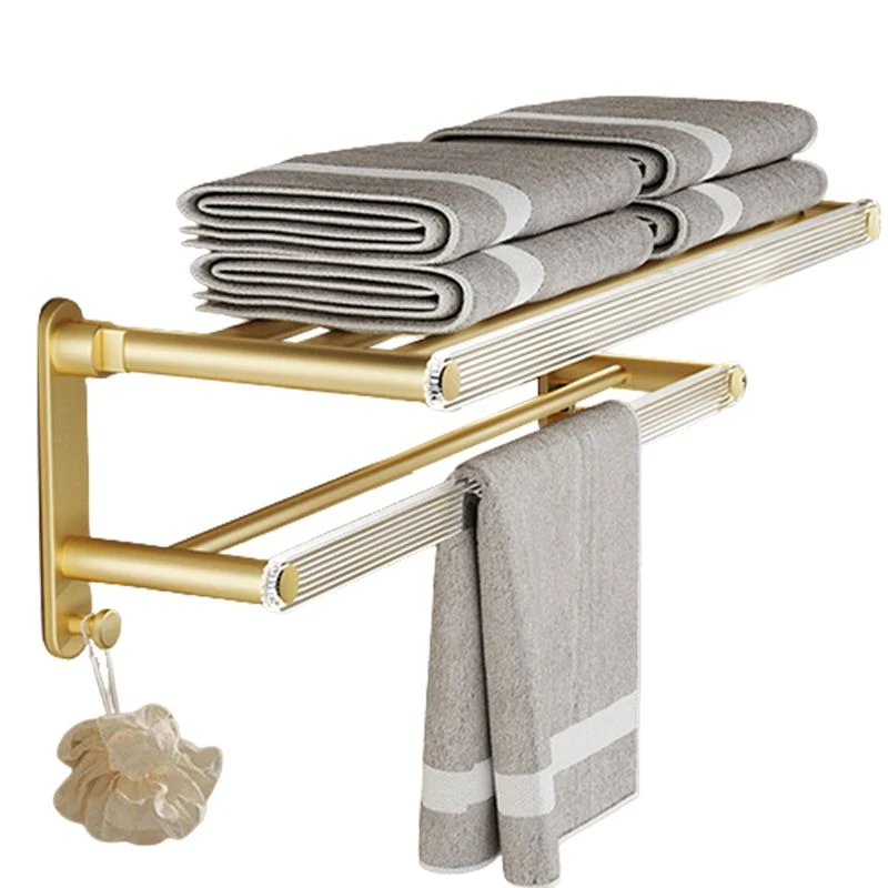 Juego de accesorios de baño moderno en metal dorado y accesorios de baño acrílicos Clearhalo