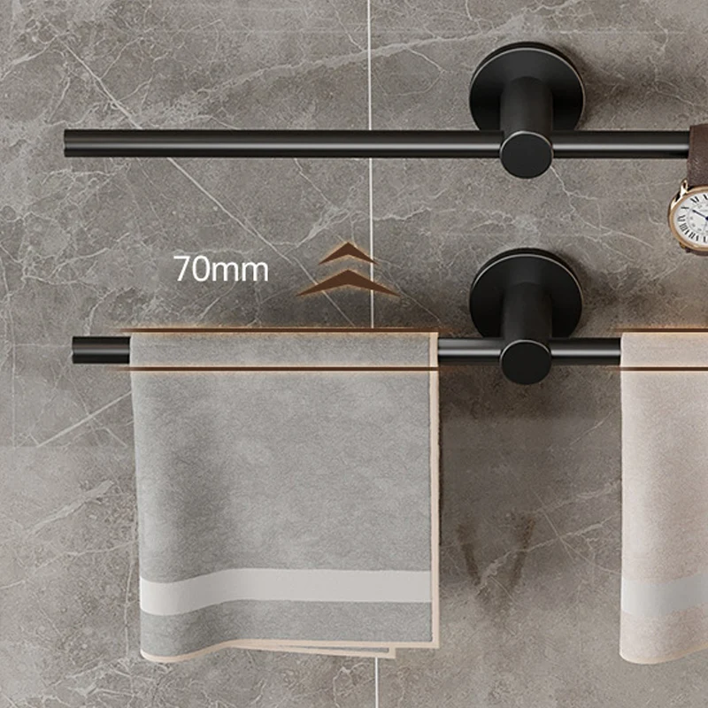 Juego de accesorios de baño moderno de 2 piezas, barra para toallas de acero inoxidable Clearhalo