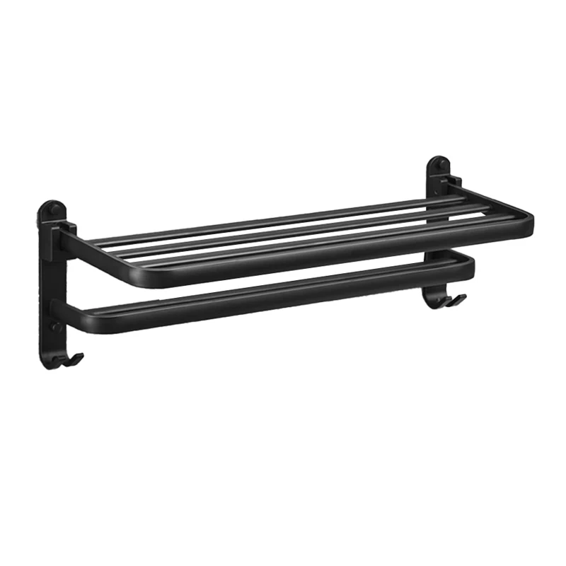 Juego de accesorios de baño moderno de 5 piezas, color negro mate, con estante para baño/barra de torre y soporte para pap...