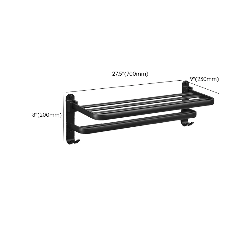 Juego de accesorios de baño moderno de 5 piezas, color negro mate, con estante para baño/barra de torre y soporte para pap...