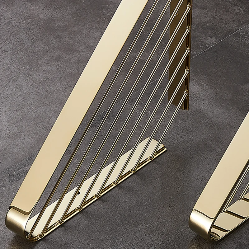 Juego de accesorios de baño moderno de 2 piezas, cromo pulido/oro, estante para baño Clearhalo