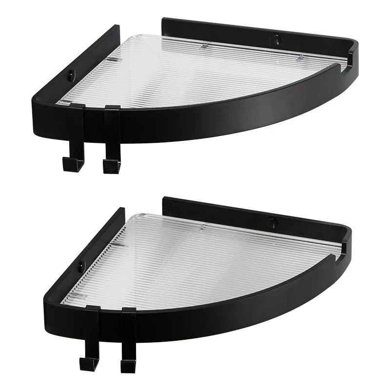 Juego de accesorios de baño moderno de 3 piezas dorado/negro, estante para baño Clearhalo