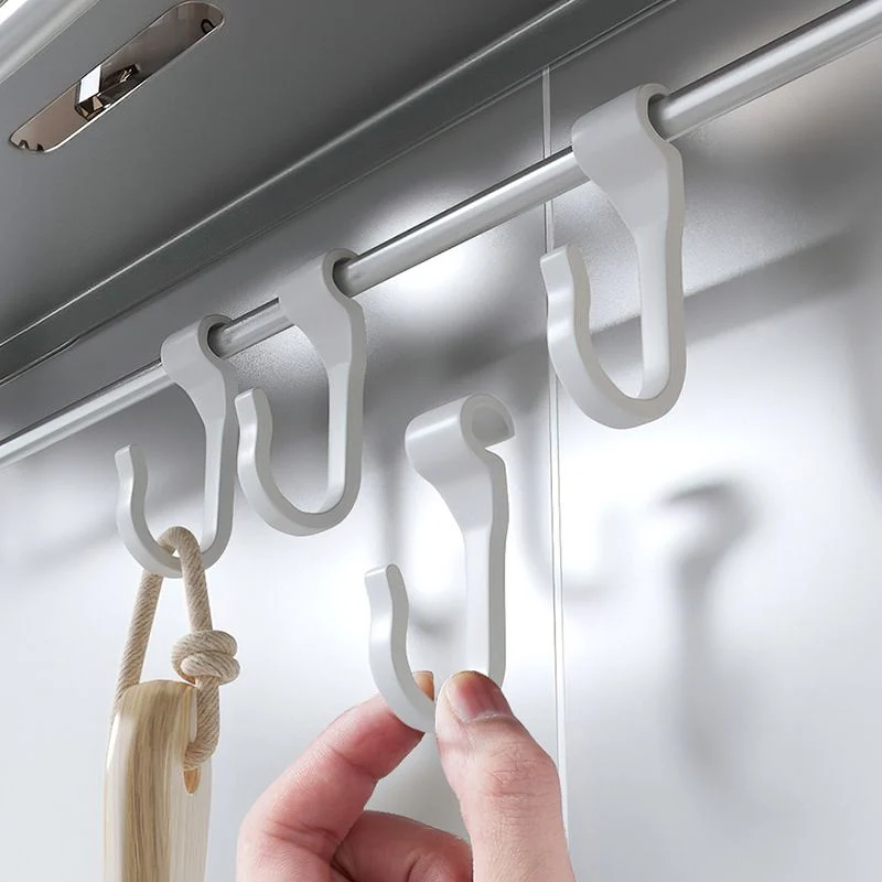 Juego de accesorios de baño moderno de 3 piezas, estante de baño de aluminio en gris Clearhalo